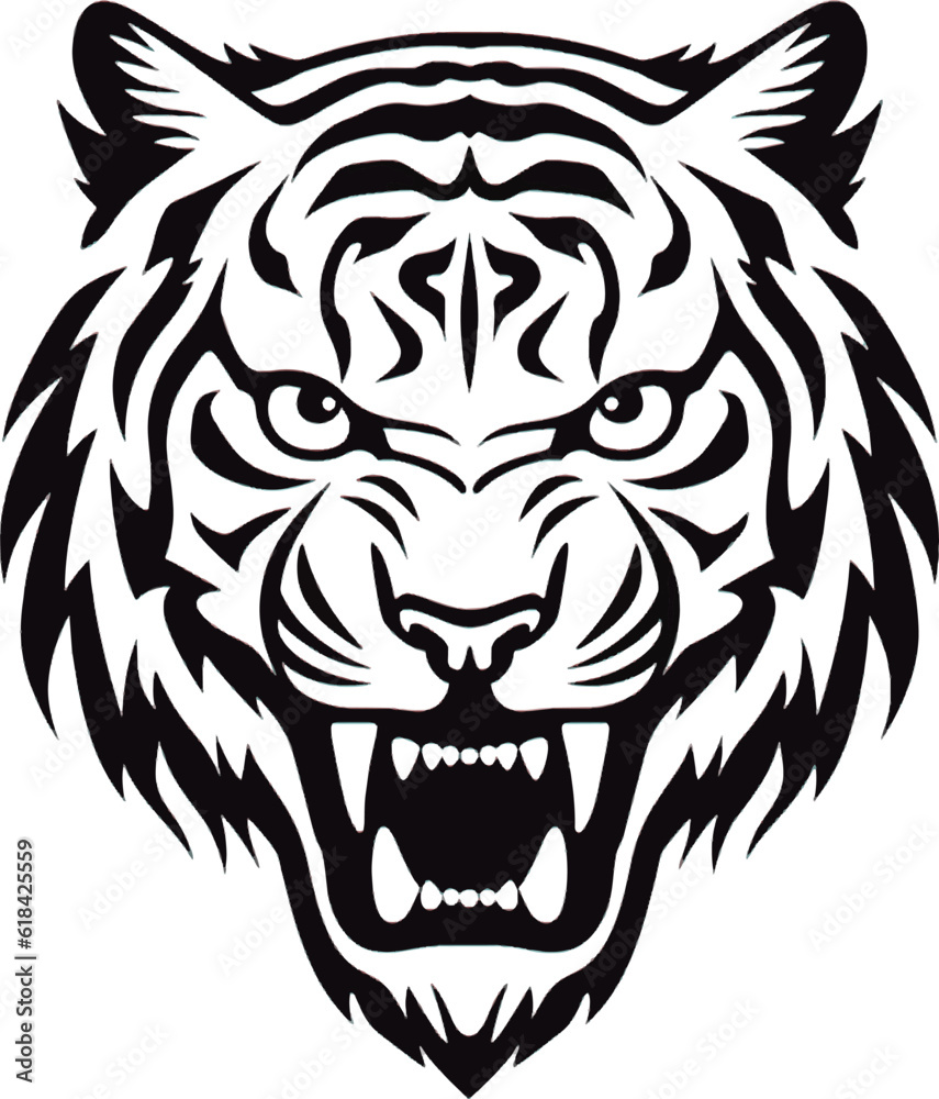 Obraz premium Illustration of a tiger head style art.