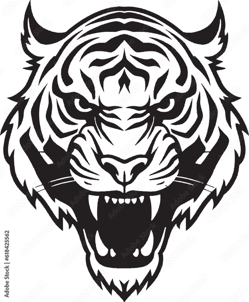 Fototapeta premium Illustration of a tiger head style art.