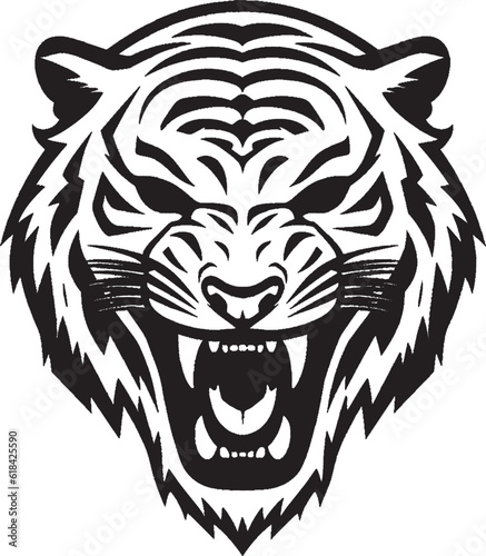 Illustration of a tiger head style art.