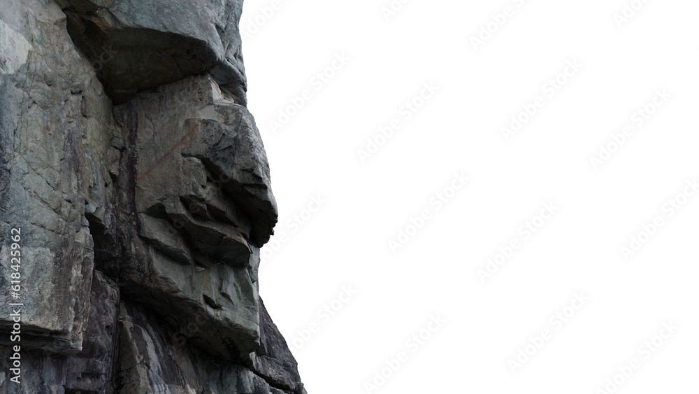 Rocky Cliff cutout PNG. 3d Render from Realistic Photoscan.