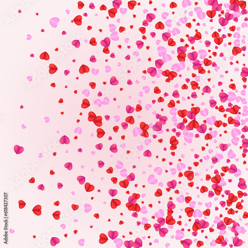 Fond Confetti Background Pink Vector. Romance Texture Heart. Lilac Color Frame. Tender Confetti Shape Illustration. Violet Mother Pattern.