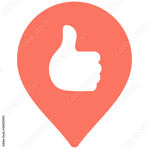 location thumb up icon