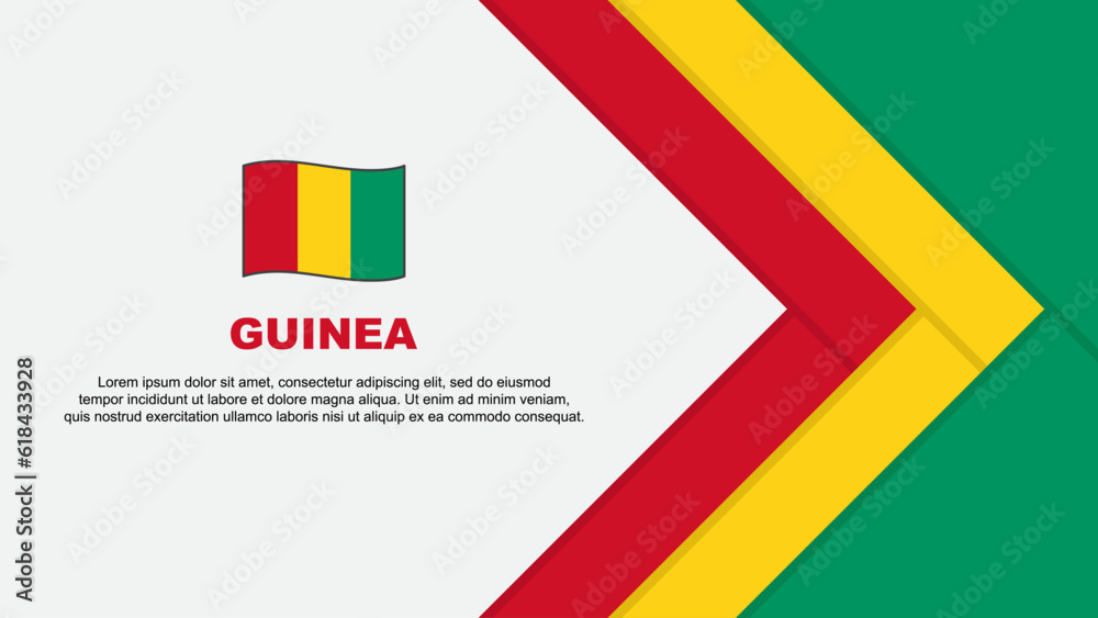 Guinea Flag Abstract Background Design Template. Guinea Independence Day Banner Cartoon Vector Illustration. Guinea Cartoon