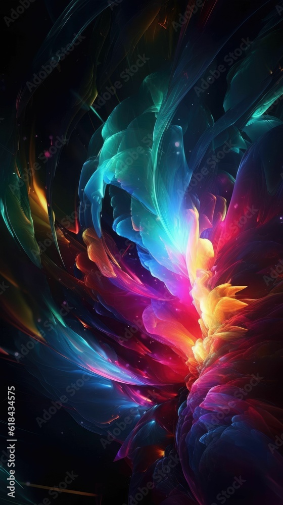 Fototapeta premium AI generated illustration of a vibrant abstract artwork of a spectrum of colors