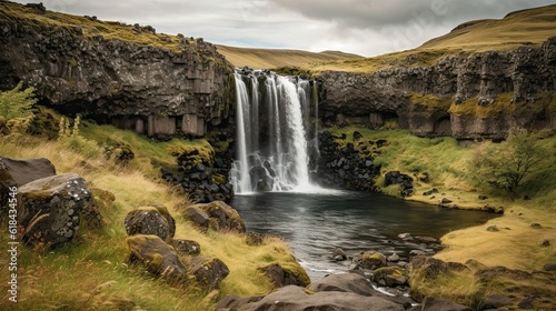 a beautiful waterfall in Iceland