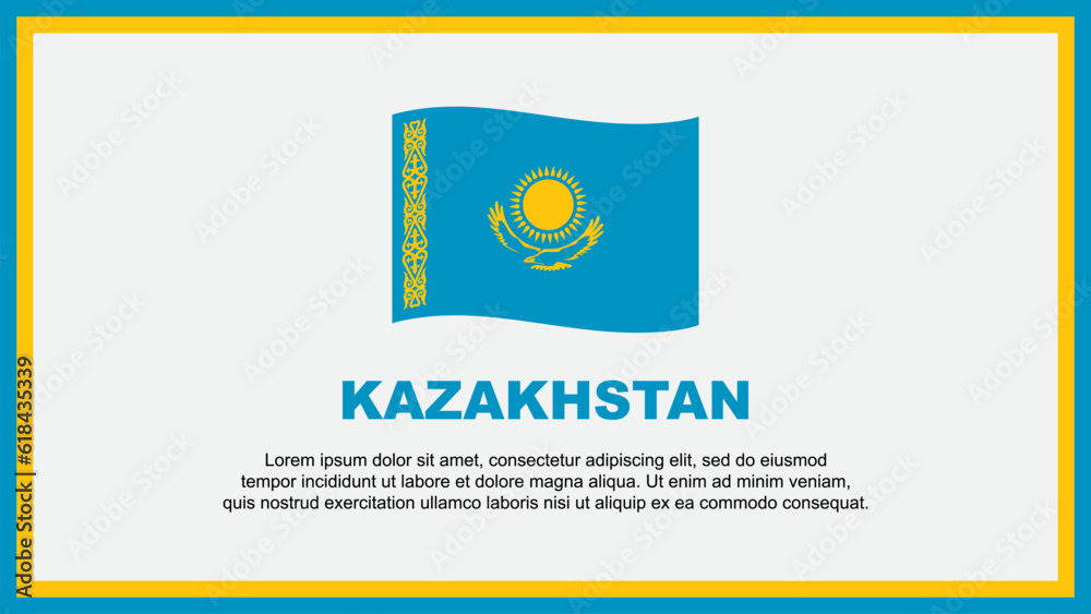 Kazakhstan Flag Abstract Background Design Template. Kazakhstan Independence Day Banner Social Media Vector Illustration. Kazakhstan Banner