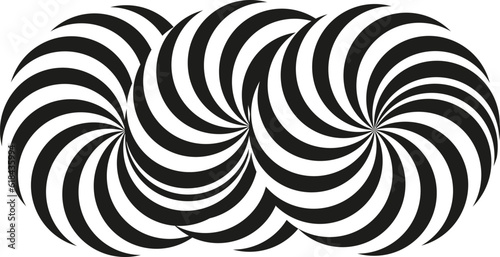 Black and white optical illusion vector. Infinite loop - Impossible shapes.3d impossible objects.