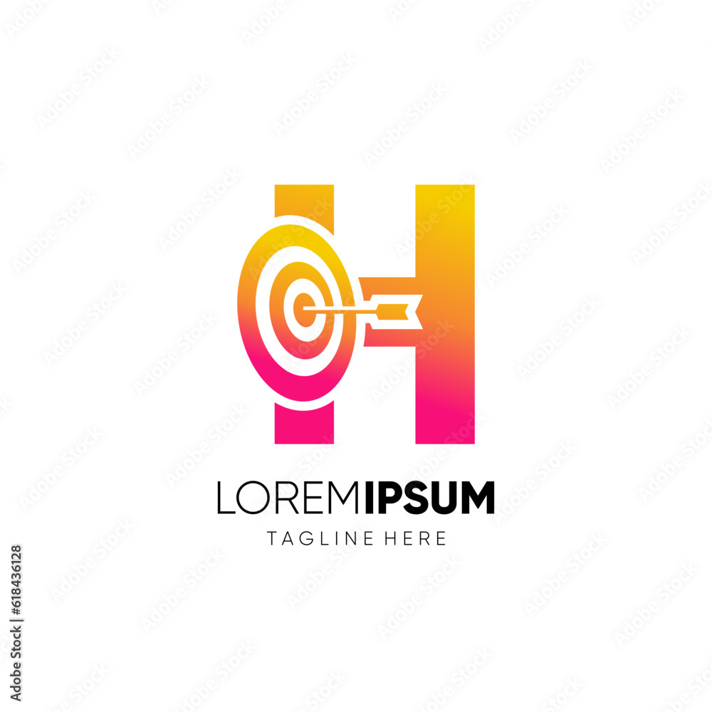 Letter H Target Initial Logo Design Vector Icon Graphic Emblem Illustration Letter H Target Initial Logo Design Vector Icon Graphic Emblem Illustration