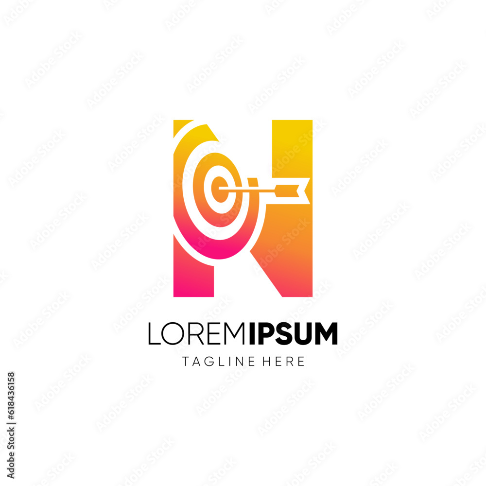 Letter N Target Initial Logo Design Vector Icon Graphic Emblem Illustration Letter N Target Initial Logo Design Vector Icon Graphic Emblem Illustration