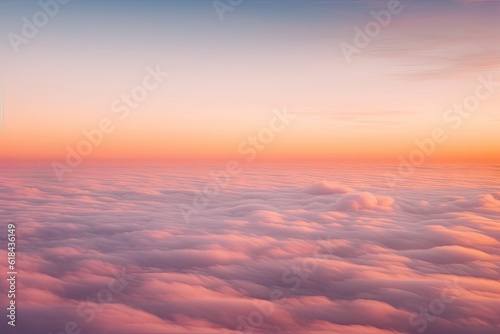 Pink Sunset Sky Over Nature Landscape. Abstract View of Colorful