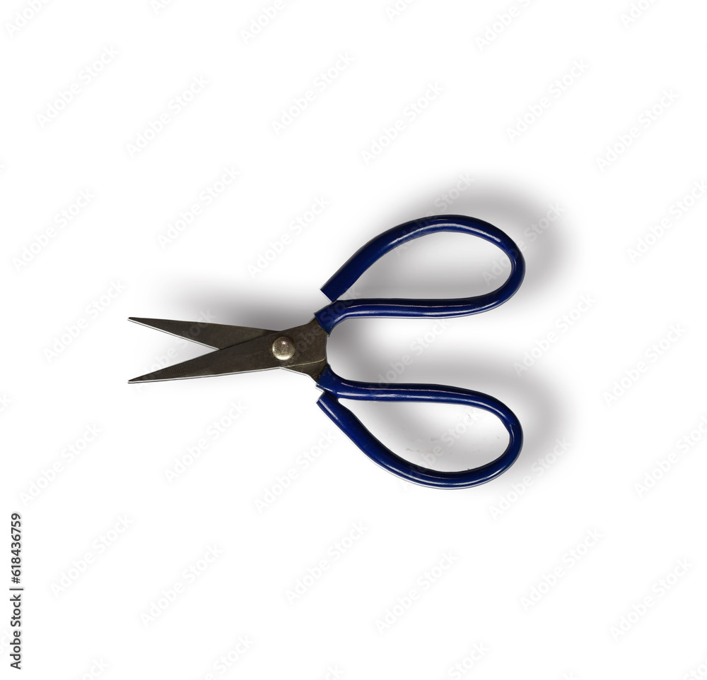 Old or antique fabric scissors isolated on white background with clipping path. Old or antique fabric scissors isolated on white background with clipping path.