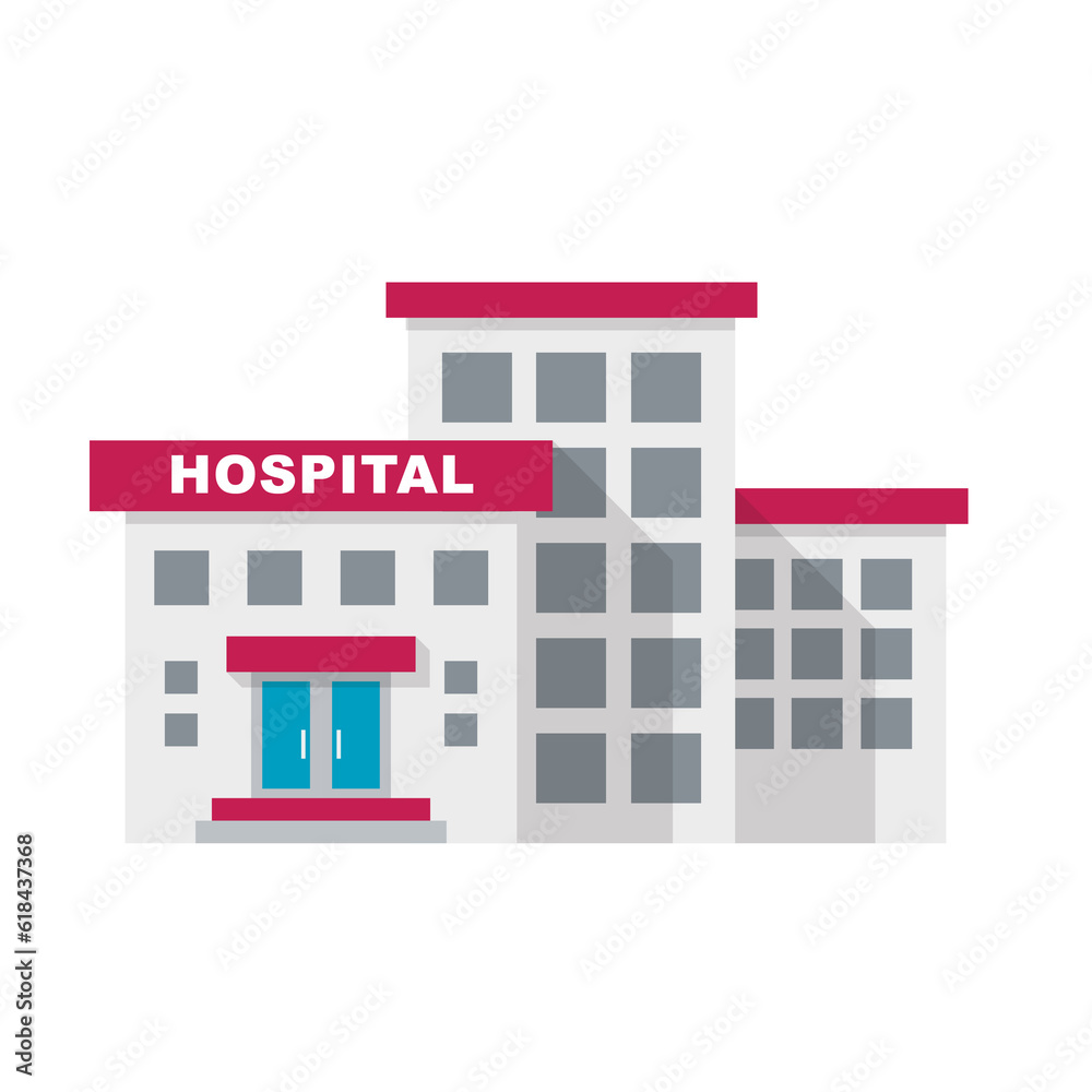 Hospital building in flat style