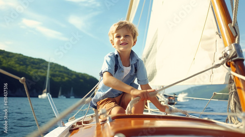 Young Boy on Sailingboat