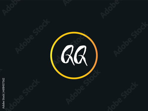 QQ q q Brush Logo Letter Vector Icon Design For Your Painting Business