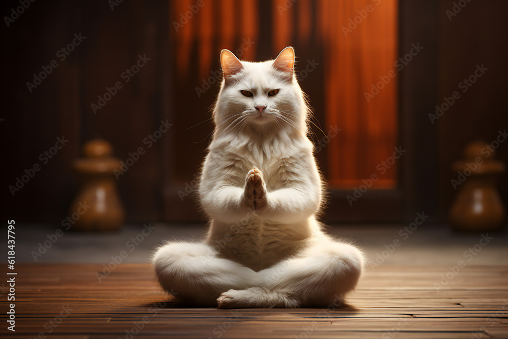 Cat doing Yoga