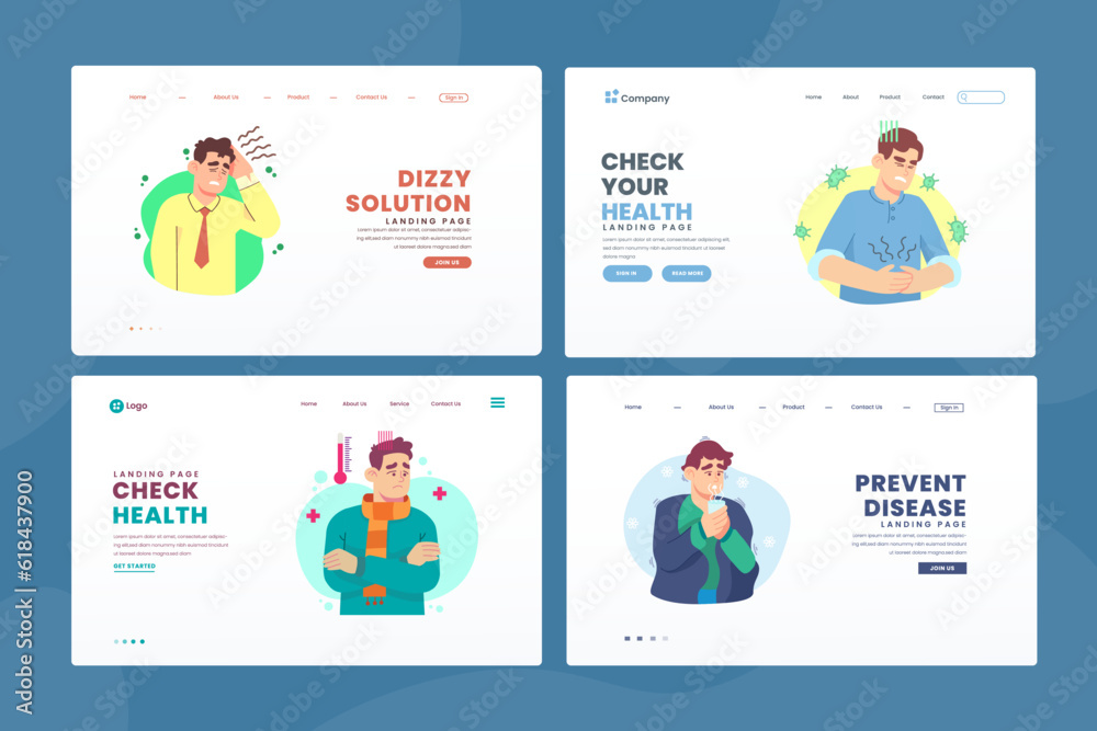 Set of web page design templates for kids Set of web page design templates for kids