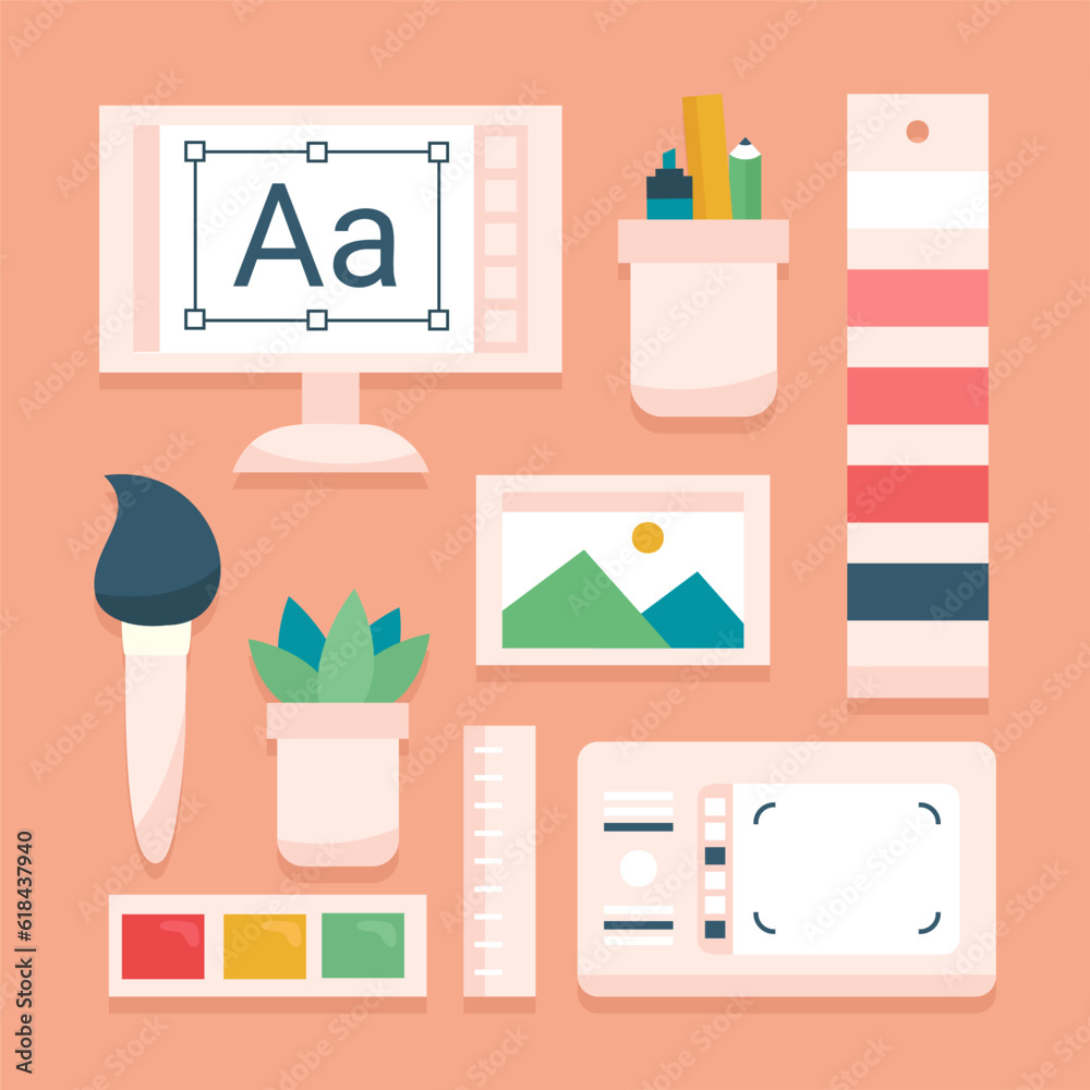 Graphic designer items and tools Graphic designer items and tools