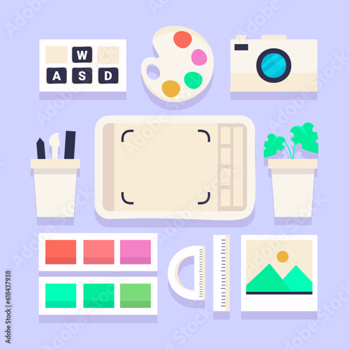 Graphic designer items and tools