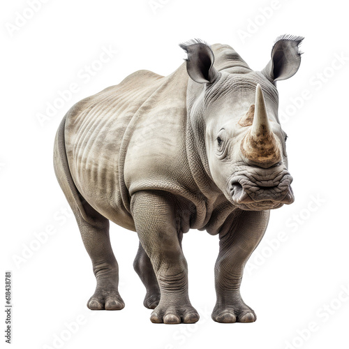 Beautiful rhino looking isolated on white © Tidarat