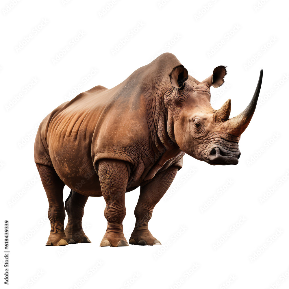 Obraz premium Beautiful rhino looking isolated on white