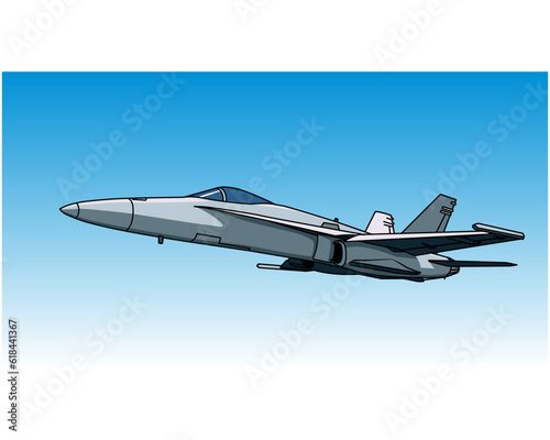 F-18 Hornet. Modern fighter jet. Vector image for prints, poster and illustrations.