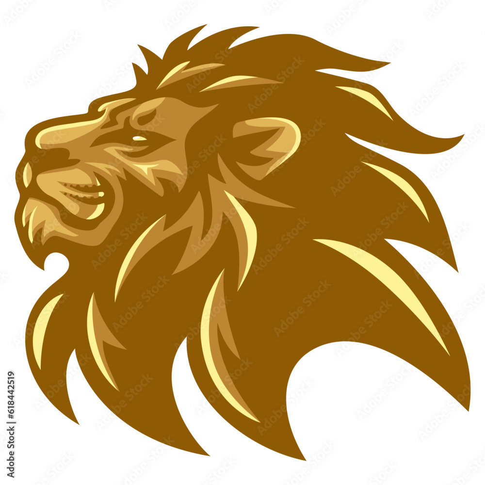 Obraz premium Lion Gold Logo Vector Design Template