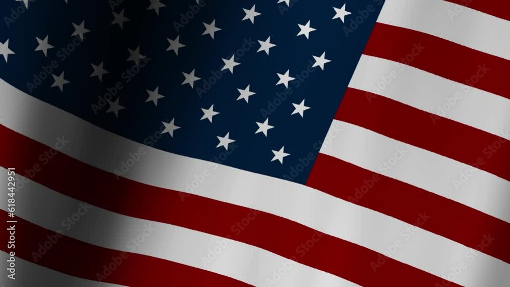 3d United States American Flag Slow Motion video. US American Flag Blowing Close Up 3d United States American Flag Slow Motion video. US American Flag Blowing Close Up