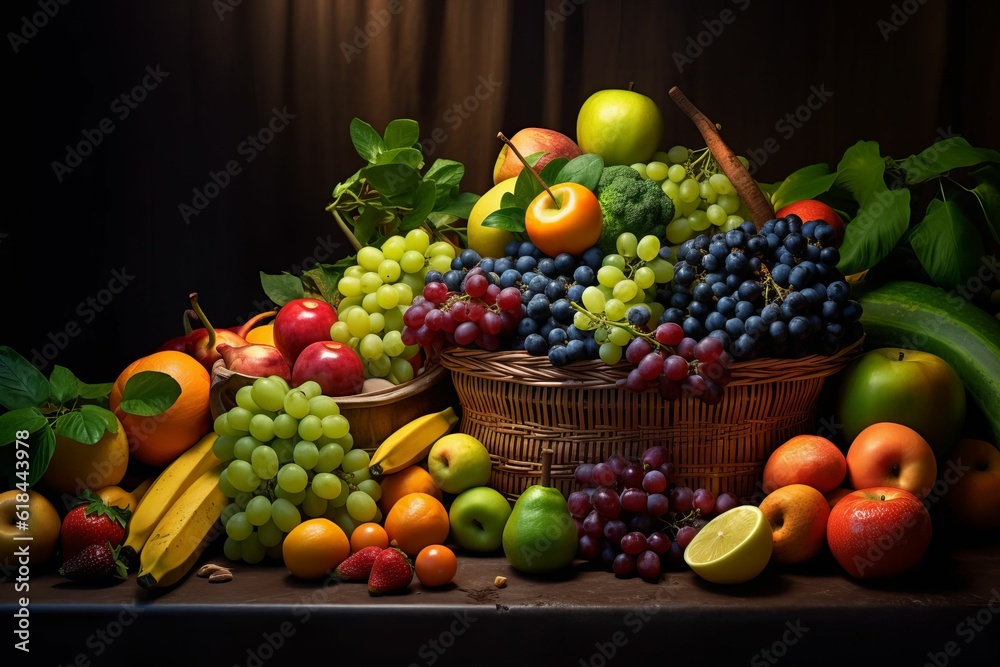 AI generated image variety of fresh seasonal fruits AI generated image variety of fresh seasonal fruits
