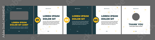 set of creative carousel templates for social media posts. social media template with green theme