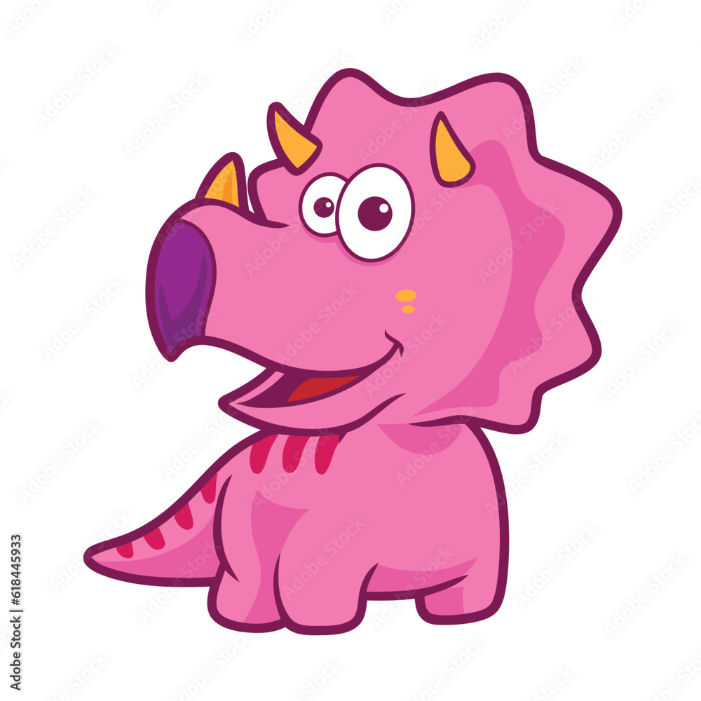 Fototapeta premium Triceratops Cartoon Illustration