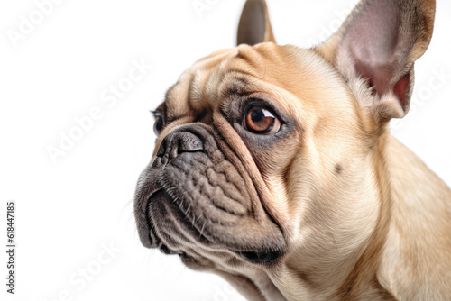 Portrait of French Bulldog dog on white background © Firn