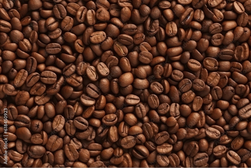 Coffee beans in various shades and sizes. Coffee background. Generative AI Coffee beans in various shades and sizes. Coffee background. Generative AI