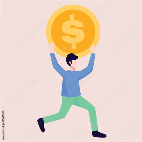 International crowdfunding money raising, growing wealth or being rich from pension or mutual fund, stock market return, money or financial success concept.