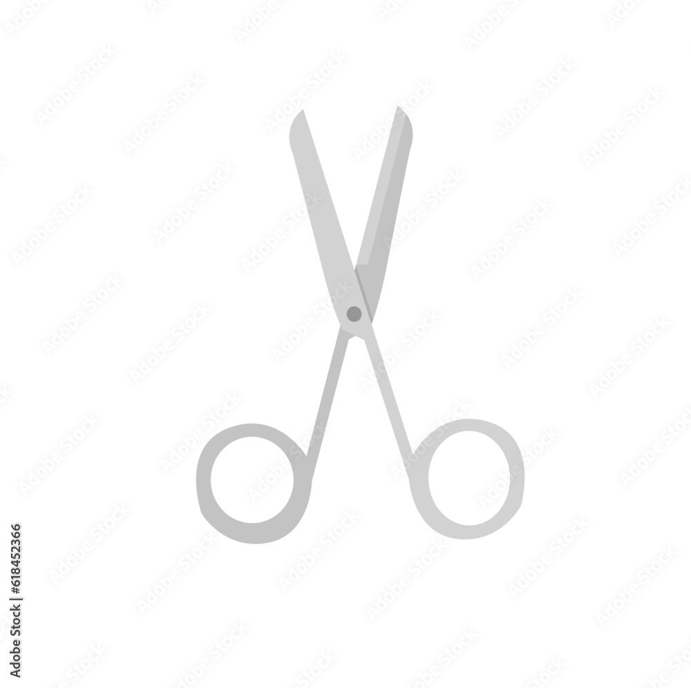 Medical scissors vector illustration. Surgical scissors clipart. Doctor
