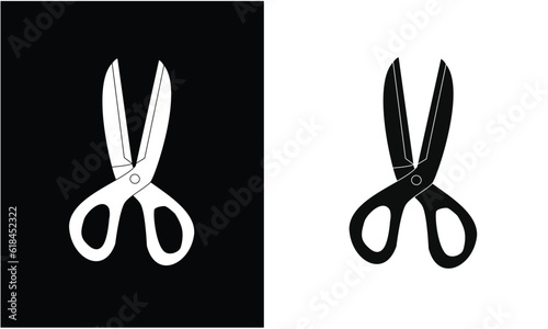 Open scissors cartoon vector illustration isolated on white background. Tool for cutting, handmade and needlework. Flat vector.