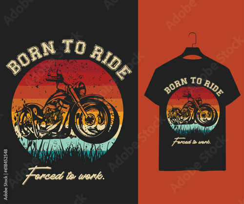 Inspirational motorcycle vintage graphics adventure touring motorbike emblem logo retro vector t shirt design