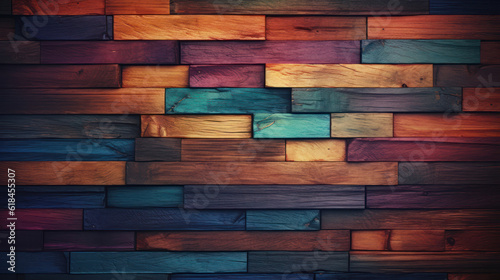 Dark colorful wood background 