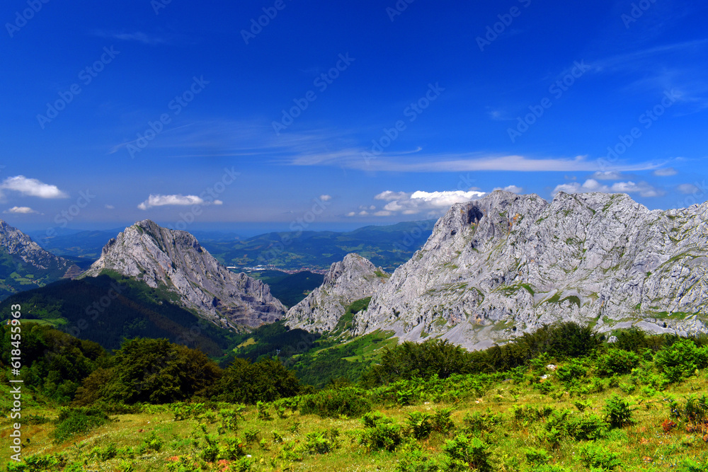Landscape of the Urkiola Natural Park. Biscay. Basque Country. Spain
