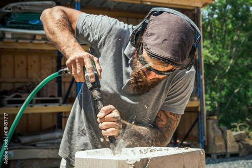 Stonecutter outside