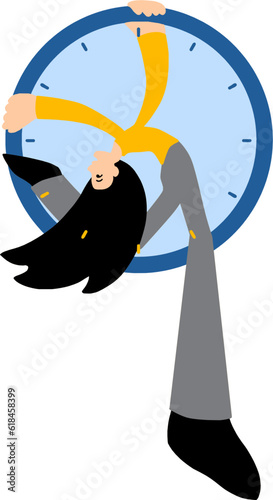 illustration vector graphic of flexibility of time. fit for time management presentations, work life balance campaign,  business productivity, freelancing, professional development