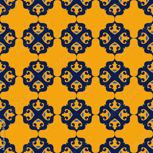 Seamless Asian pattern of the nomads of Central Asia and Kazakhstan, Kyrgyzstan. Nomadic ethnic stamp style. Asian ornaments.
