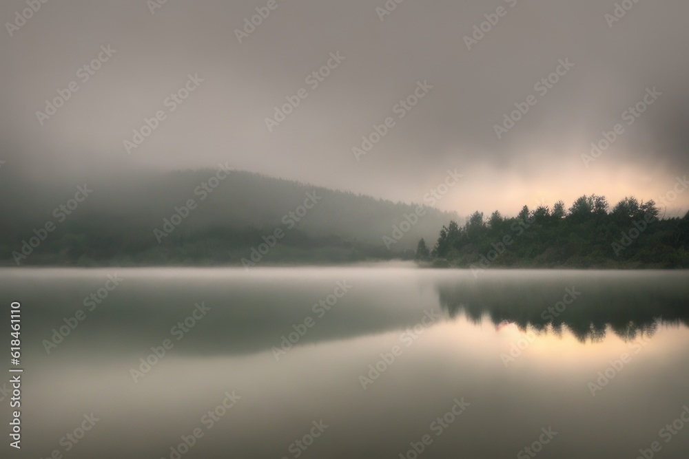 Fototapeta premium misty morning on the river