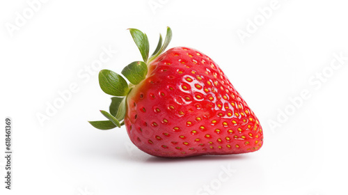 Vibrant Temptation: Strawberry Bliss on White. Generative AI