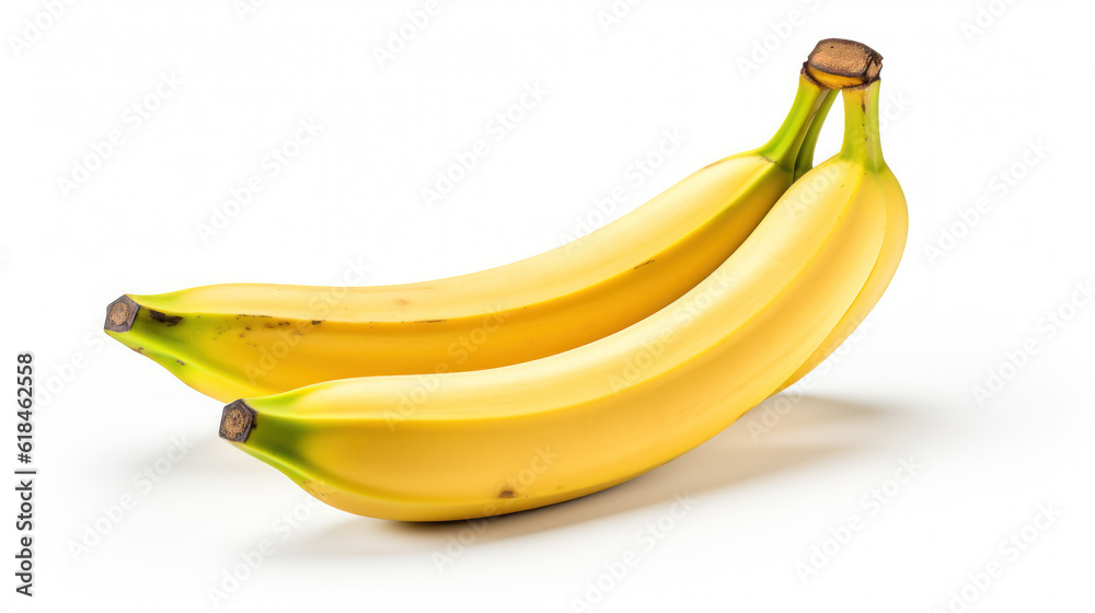 Simplicity in Yellow: Isolated Banana on White. Generative AI Simplicity in Yellow: Isolated Banana on White. Generative AI
