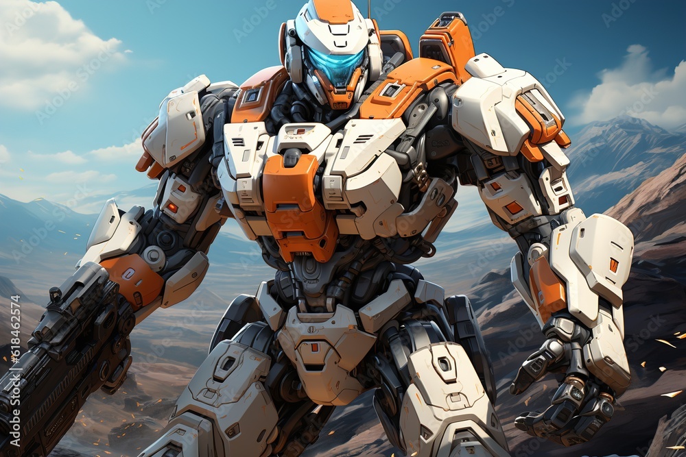 mecha robot anime on apocalyptic background mecha robot anime on apocalyptic background