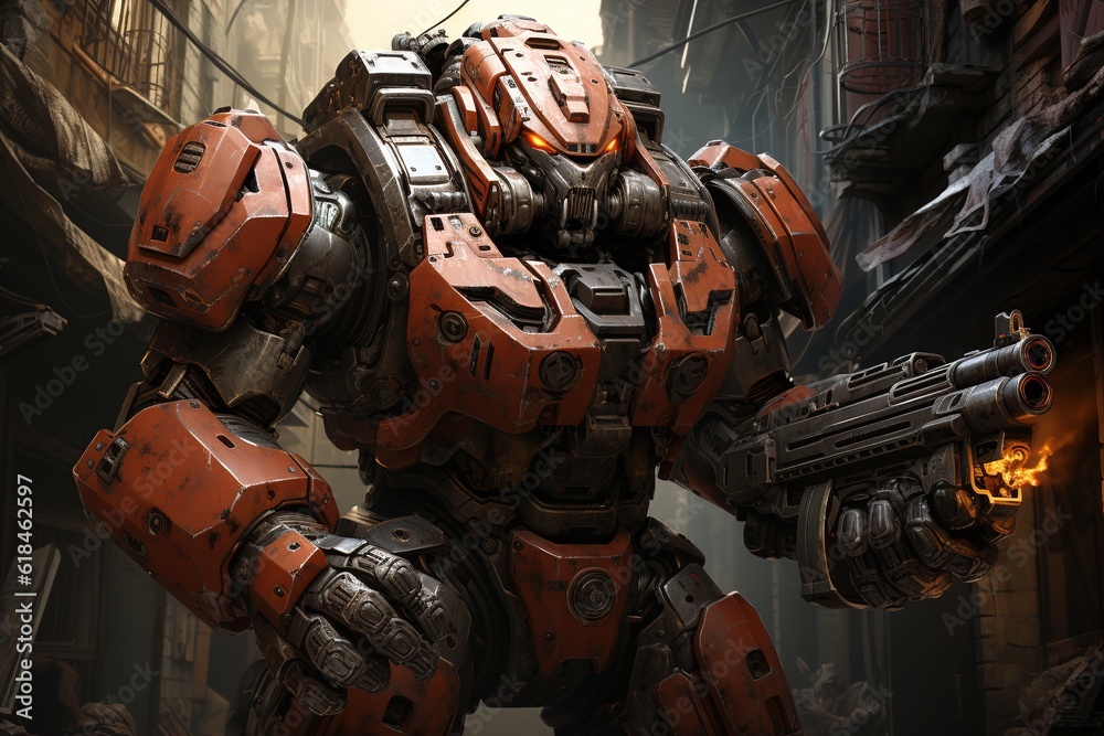 mecha robot anime on apocalyptic background mecha robot anime on apocalyptic background