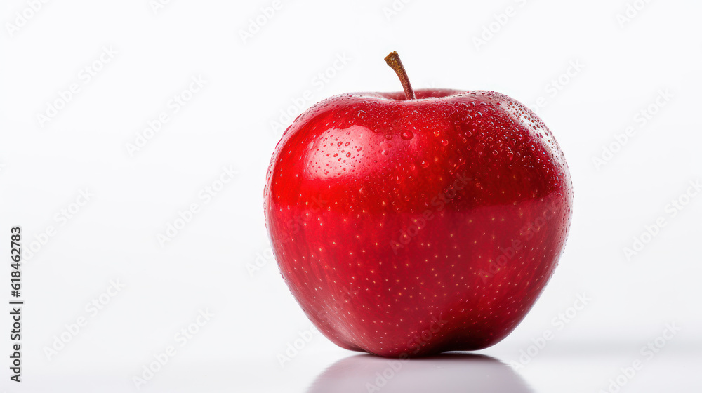 Crimson Temptation: Red Apple on White. Generative AI Crimson Temptation: Red Apple on White. Generative AI