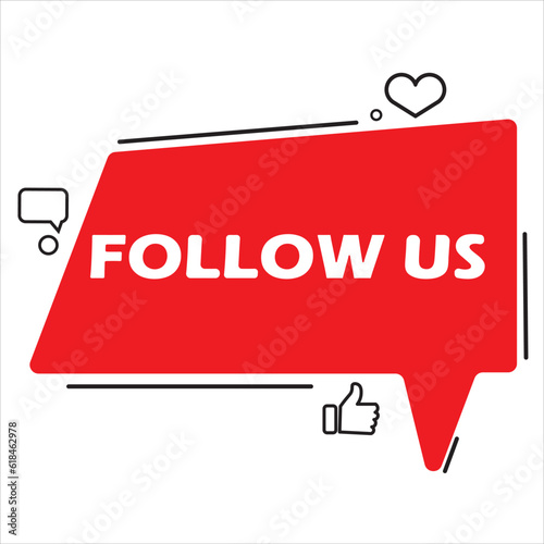 Follow us yellow button icon vector illustration symbol