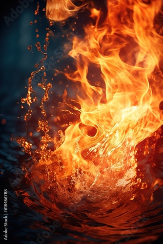 aesthetic Fire and water. Generative AI