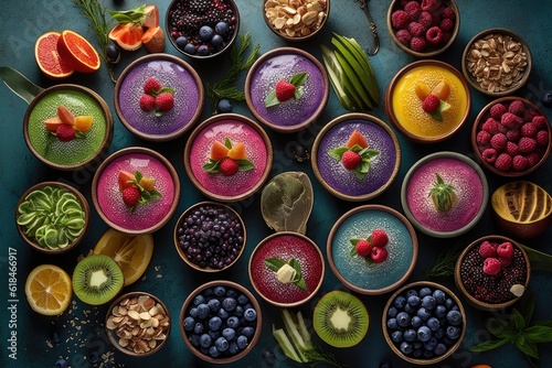 Fototapeta Naklejka Na Ścianę i Meble -  Vibrant Smoothie Bowls